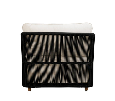 Alpine Teak Wood Outdoor Arm Chair with Black Rope Design