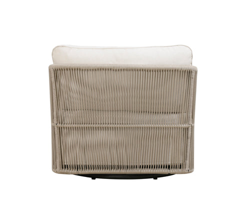 Alpine Teak Wood Modern Swivel Outdoor Arm Chair – Beige