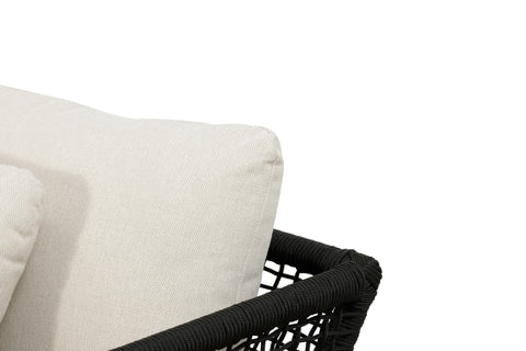 Cypress Teak Wood Outdoor Arm Chair with Black Rope Design