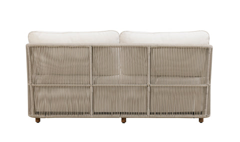 Alpine Teak Wood Outdoor Loveseat with Gray Rope Design