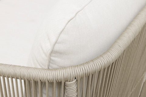 Alpine Teak Wood Outdoor Loveseat with Gray Rope Design