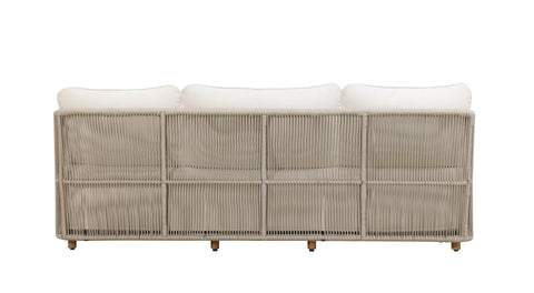 Alpine Teak Wood Outdoor Sofa with Biege Rope Design
