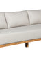 Paradiso Outdoor Solid Teak Wood Sofa - Gray Fabric
