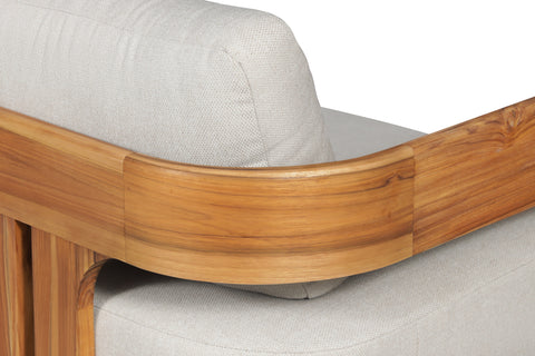 Paradiso Outdoor Solid Teak Wood Chair - Grey fabric