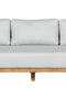 Paradiso Outdoor Solid Teak Wood Sofa - Light Gray Fabric