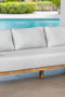 Paradiso Outdoor Solid Teak Wood Sofa - Light Gray Fabric