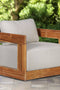 Paradiso Outdoor Solid Teak Swivel Chair - Gray Fabric
