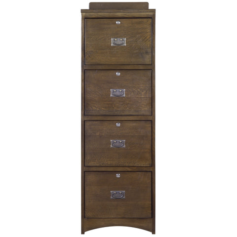 Pre-Order Mission Solid Oak 4 Drawer File Cabinet - Walnut