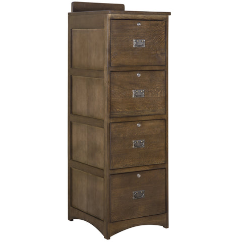 Pre-Order Mission Solid Oak 4 Drawer File Cabinet - Walnut