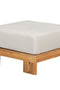Paradiso Outdoor Solid Teak Wood Ottoman - Gray fabric