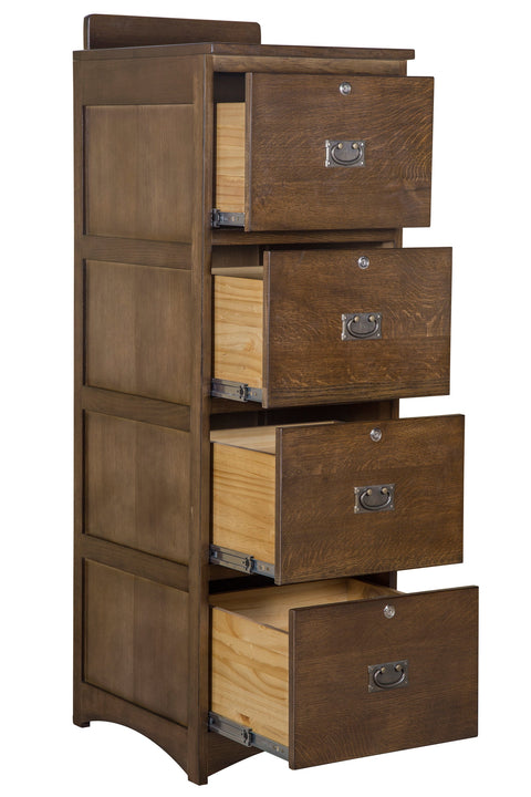 Pre-Order Mission Solid Oak 4 Drawer File Cabinet - Walnut