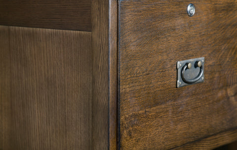 Pre-Order Mission Solid Oak 4 Drawer File Cabinet - Walnut