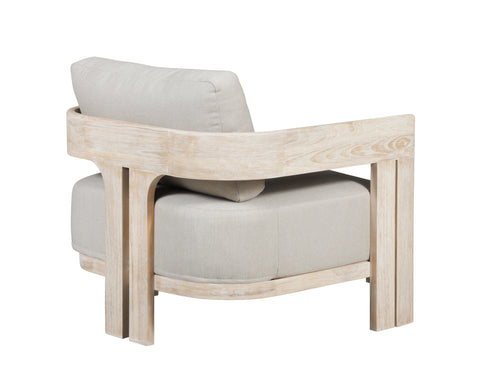 Paradiso Outdoor Solid Teak Wood Chair Natural look - Grey fabric