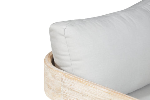 Paradiso Outdoor Solid Teak Wood Chair Natural look - Light Grey fabric
