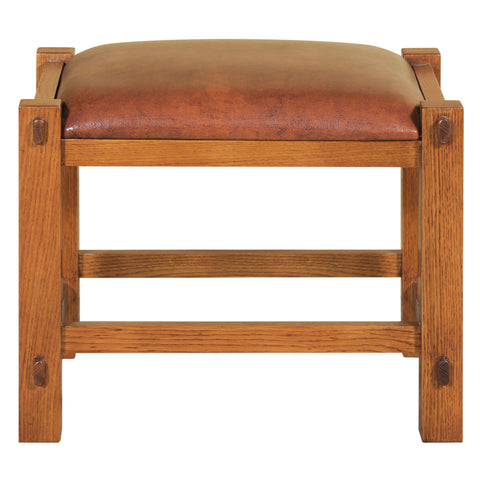 Mission Spindle Stool - Quarter Sawn Oak & Leather (2 Colors Available) (Pre-Order Walnut Stain)