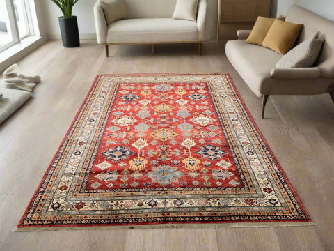 Kazak Handwoven 100% Wool Rug 8' x 10' | Crafters And Weavers