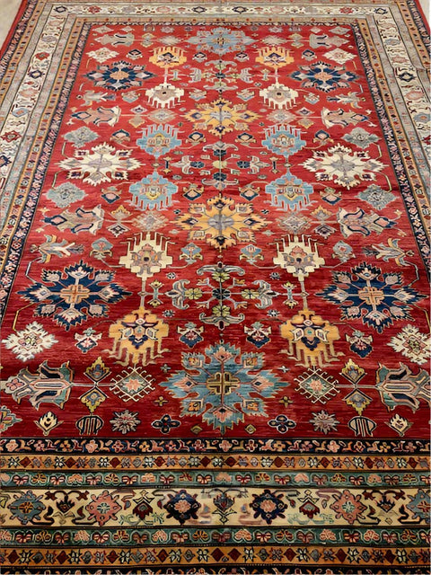 Kazak Handwoven 100% Wool Rug 8' x 10' | Crafters And Weavers