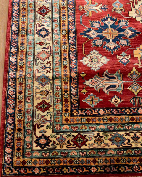Kazak Handwoven 100% Wool Rug 8' x 10' | Crafters And Weavers