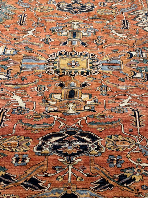 Heriz 100% wool Oriental Rug 9' 3" x 12'