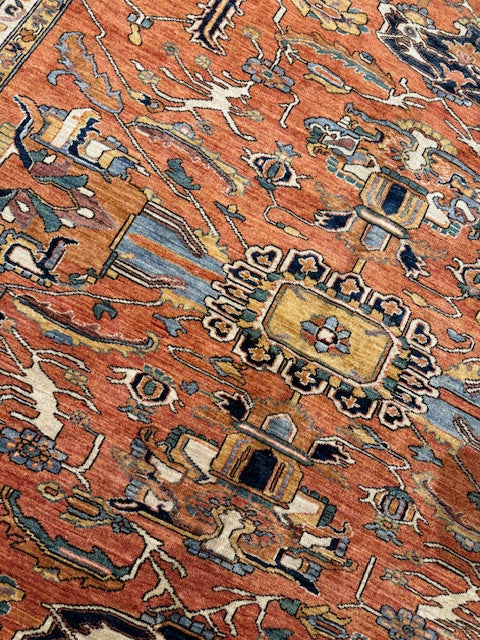 Heriz 100% wool Oriental Rug 9' 3" x 12'