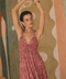 TWILIGHT ROSETTE WOVEN MAXI DRESS