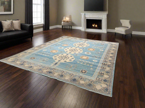 Khotan Samarkand Large Hand made Oriental Rug, size 10' 3" x 12' 6"