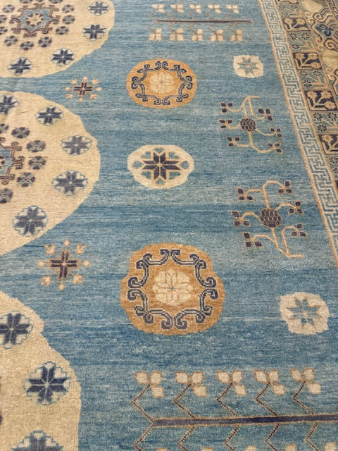 Khotan Samarkand Large Hand made Oriental Rug, size 10' 3" x 12' 6"