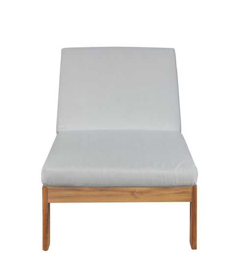 Paradiso Outdoor Teak Chaise - Gray Fabric