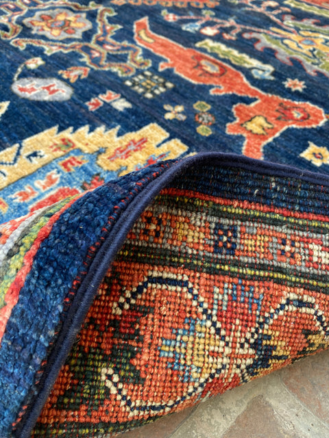 Hand-Knotted Sultanabad Vegetable-Dyed Wool Rug, 5' 1" x 6' 8"