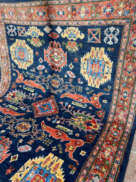 Hand-Knotted Sultanabad Vegetable-Dyed Wool Rug, 5' 1" x 6' 8"