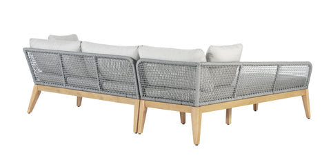 Cypress Teak Wood 2-piece Left Arm Chaise Outdoor Sectional - Gray