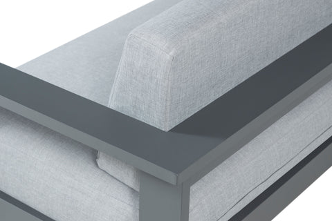 Sardinia Aluminum Frame Outdoor 74" Love seat / Sofa - Gray Cushions