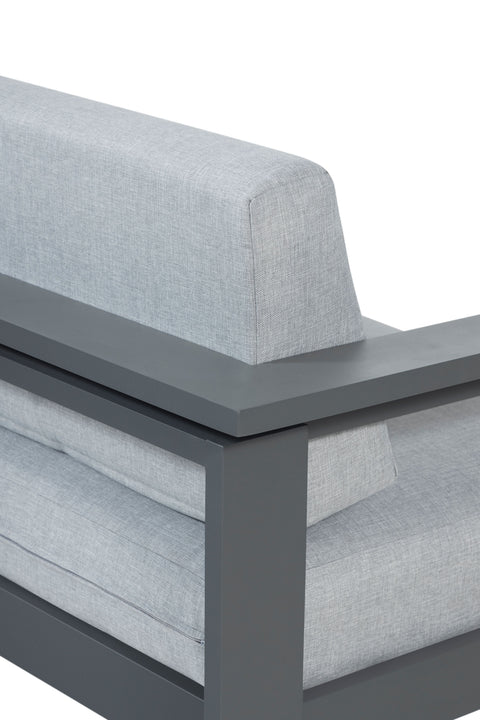 Sardinia Aluminum Frame Outdoor 74" Love seat / Sofa - Gray Cushions