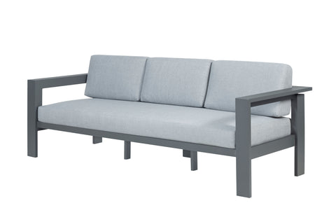 Sardinia Aluminum Frame Outdoor Sofa Set - Gray Cushions