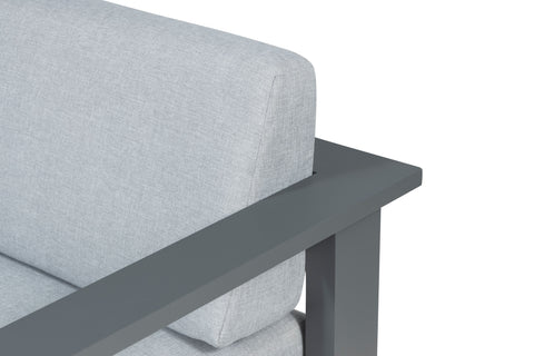 Sardinia Aluminum Frame Outdoor Sofa Set - Gray Cushions