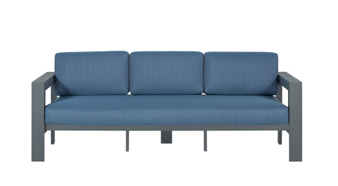 Sardinia Aluminum Frame Outdoor Sofa Set - Blue Cushions