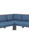 Sardinia Aluminum Frame Outdoor Sectional Sofa - Blue Cushions