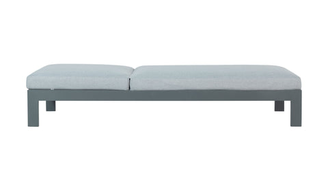 Sardinia Outdoor Chaise with Aluminum Metal Frame - Gray