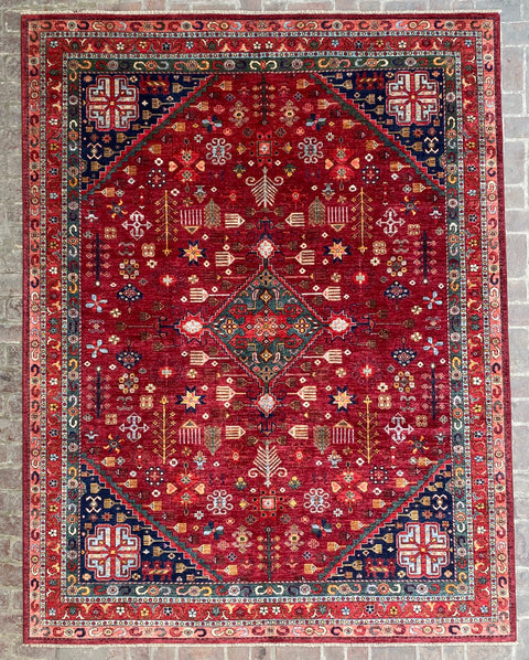 Hand-Knotted Sultanabad Vegetable-Dyed Wool Rug, 8' 1" x 10'