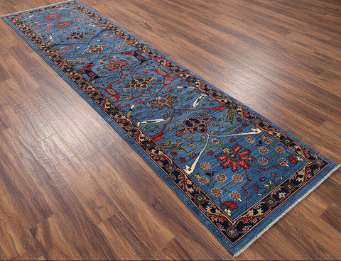 Hand-Knotted Sultanabad Vegetable-Dyed Wool Rug, 2' 10" x 12' 0"