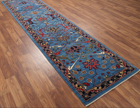 Hand-Knotted Sultanabad Vegetable-Dyed Wool Rug, 2' 10" x 12' 0"