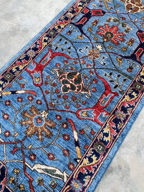 Hand-Knotted Sultanabad Vegetable-Dyed Wool Rug, 2' 10" x 12' 0"
