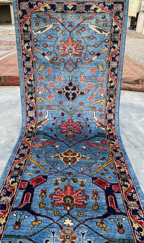 Hand-Knotted Sultanabad Vegetable-Dyed Wool Rug, 2' 10" x 12' 0"