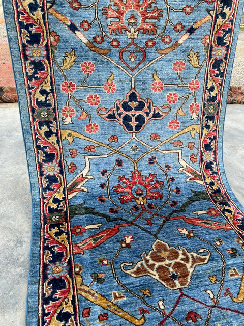 Hand-Knotted Sultanabad Vegetable-Dyed Wool Rug, 2' 10" x 12' 0"
