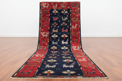 Hand-Knotted Sultanabad Vegetable-Dyed Wool Rug 2' 8" x 11' 5"