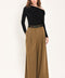 CITY CINCH BLACK/BROWN BELTED WIDE-LEG PANTS