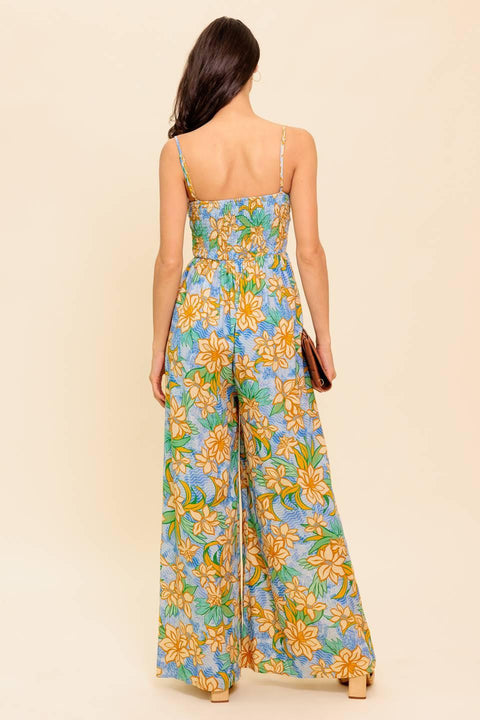 BY CHANCE BLUE WOVEN JUMPSUIT