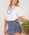 DISTANT SUN DENIM SKORT