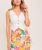 TIDAL TOUCH IVORY WOVEN SKORT