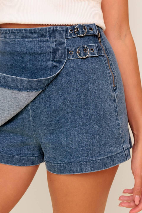 WILD BLUE MORNINGS DENIM SKORT